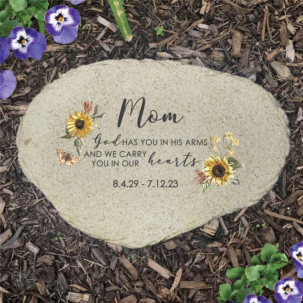 Sunflowers Personalized Memorial Garden Stone (Sunflower / Large)