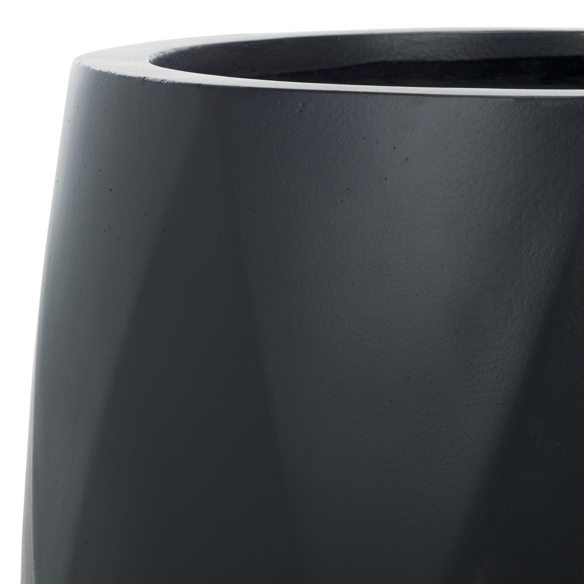 Outdoor Collection Kane Black Cement Ficonstone Planter Pot Set of 2 (16"W x 16"D x 14"H / Black)