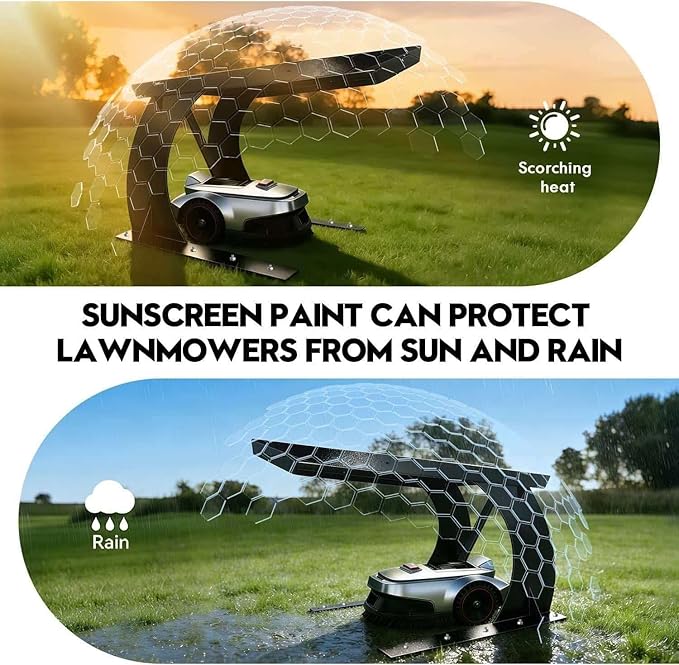 Large Robot Mower Garage, Durable Carbon Steel Rain Cover for Robotic Lawn Mowers, Outdoor Shade Cover, Waterproof and UV-Proof Garden Garage, Fits 95% of Models, Robot Mower Accessories (2.0)