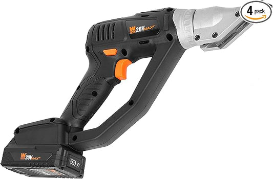 WEN Cordless Metal Shear, Variable Speed with 20V Max 2.0 Ah Lithium-Ion Battery and Charger (20314)