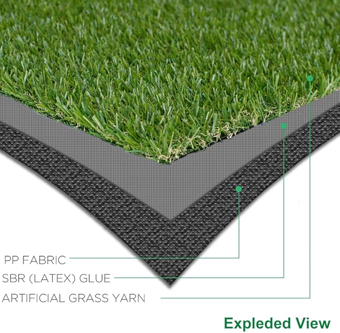 Artificial Grass Outdoor Turf, 6 x 68 FT 0.8" Thick Fake Grass Rug Realistic Synthetic Grass Carprt Decor Soft Astroturf Mat for Patio Backyard Garden Balcony