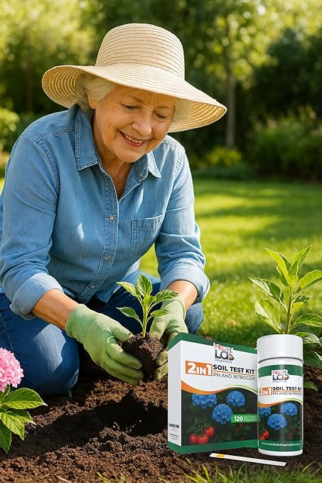 Soil Test Kit- 2-in-1 Soil & Nitrogen Test Strips(120 cnt), Accurate Soil Tester for Garden, Plants, Vegetables, Flowers, and Lawn Care.