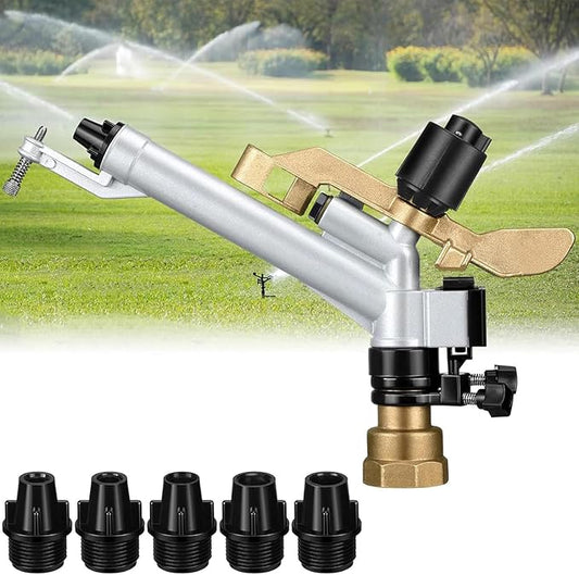 1.5" Agricultural Irrigation Spray Gun, Long Range Water Irrigation Spray Tool Kit with Replacement Nozzle, 360 Degree Adjustable, for Garden Farm Lawn Orchards, Tea Gardens