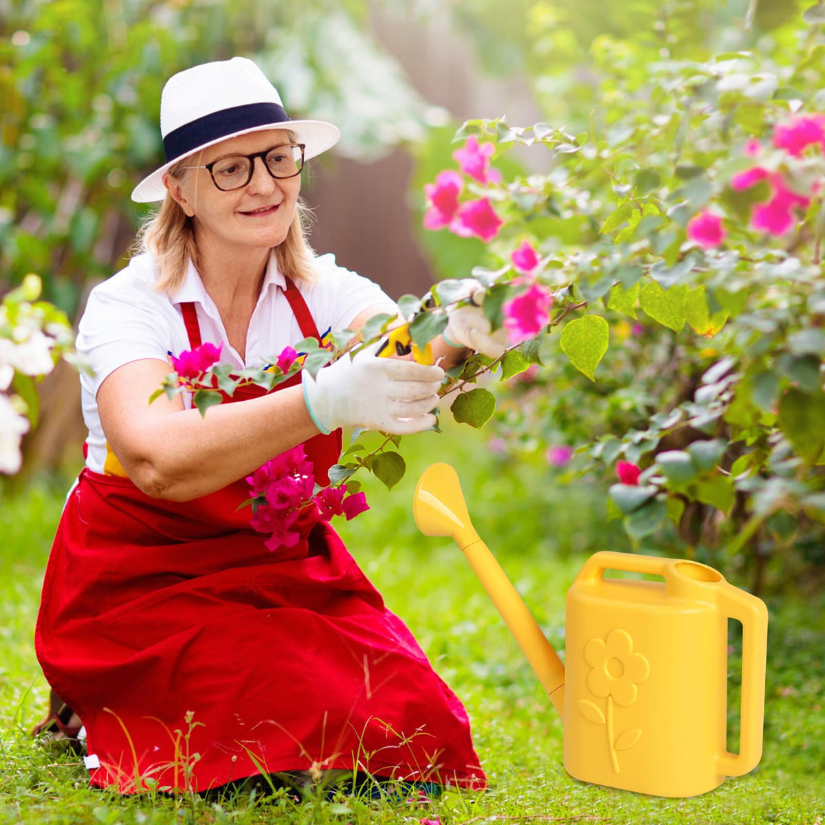 2.8L Watering Can for Indoor Plants (Yellow / 0.62 Gallon)