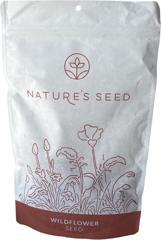 Nature’s Seed California Native Wildflower Seeds Mix Blend, Annual and Perennial, Pollinator-Friendly, 0.5 lbs