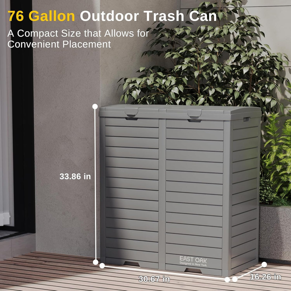 76 Gallon Outdoor Trash Can (Large 76 gallon)