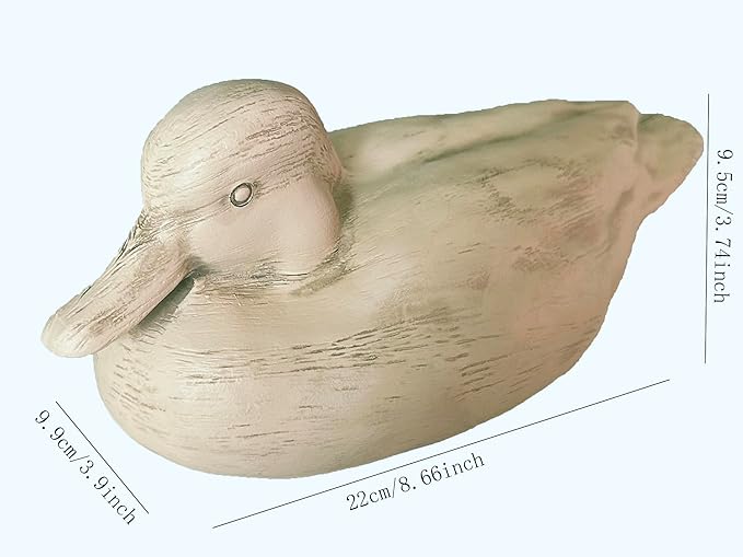 Knick Knacks Duck Statue Home Decor Hand Carved Hand Painted Decor for Home, Office Desk Cute Animal Figurine Unique Gift for Holidays Housewarming (Beige)