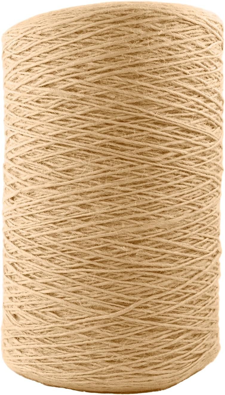 1.5mm x 1000 Feet Natural Jute Rope, Twine for Gardening Tomato Climbing Plant Tie Floristry Crafts Gift Wrapping Packing Decor