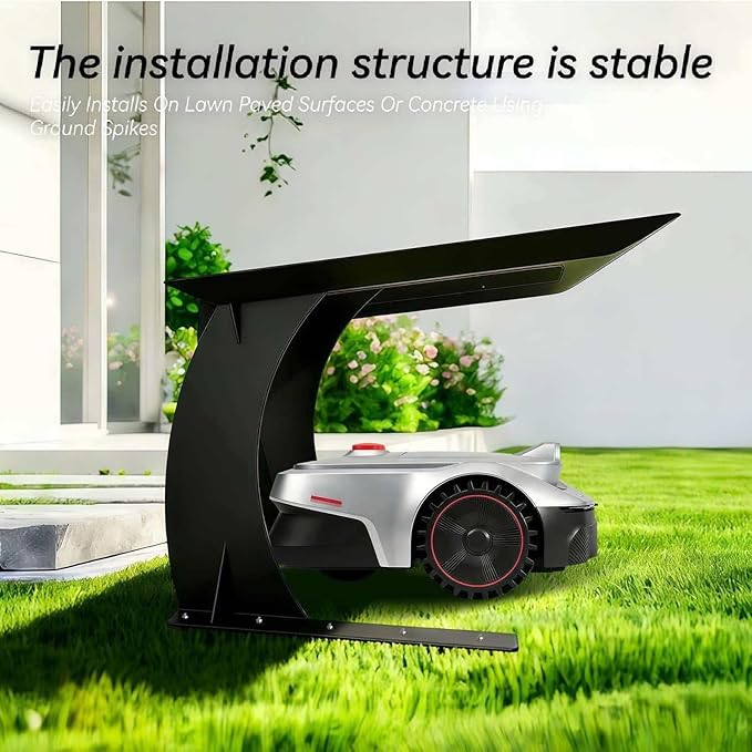 Large Robot Mower Garage, Durable Carbon Steel Rain Cover for Robotic Lawn Mowers, Outdoor Shade Cover, Waterproof and UV-Proof Garden Garage, Fits 95% of Models, Robot Mower Accessories (2.0)