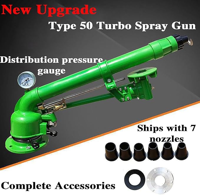 Farm Irrigation Sprinkler, Adjustable Watering Spray, 360° Large Area Watering Spray, Irrigation Watering Sprinkler for Farms Orchards Tea Gardens Forestry Lawn