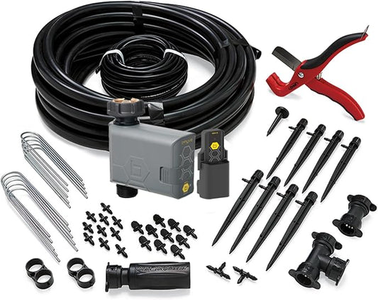 Orbit 69600 Shrub and Flower Bed Drip Irrigation Kit with B-hyve (Gen 2) Smart Hose Watering Timer