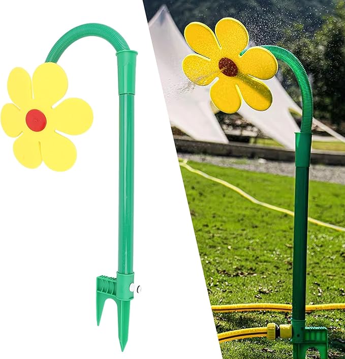 Crazy Daisy Sprinkler, Crazy Dancing Flower Water Sprinkler, Funny Sun Flower Dancing Daisy Lawn Sprinkler, for Yard Watering Dogs Kids Playing, Garden Sprinklers