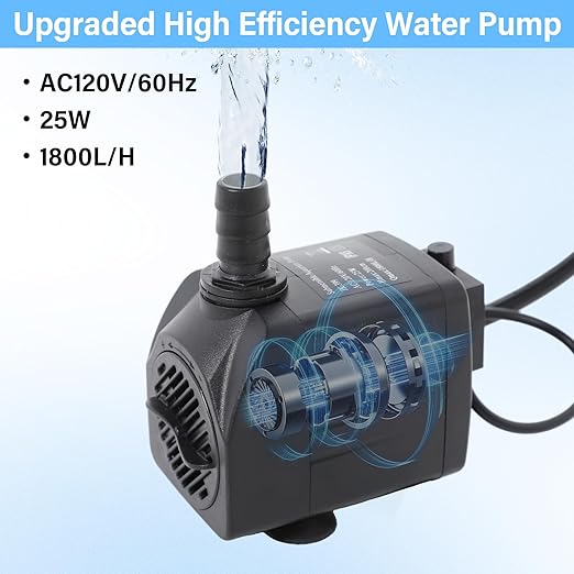 Auto Drip Irrigation System Kits, with 26 Gallon Bucket, 25W Water Pump, 24 Drip Emitters, 24 Planting Bags for Indoor and Outdoor Automatic Watering System for Grow Tent, Greenhouse, Lawn