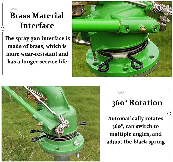 Farm Irrigation Sprinkler, Adjustable Watering Spray, 360° Large-Area Watering Spray, Irrigation Watering Sprinkler for Farms Orchards Tea Gardens Forestry Lawn