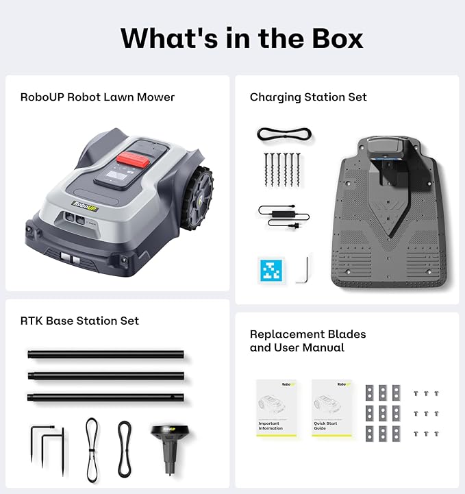 T1200Pro Robot Lawn Mower, 0.37 Acre, RTK+AI Vision Wire-Free Automatic Lawn Mowing, Smart App Control, Routenplaning, Obstacle Avoidance, Auto-Recharge, 20° Slope