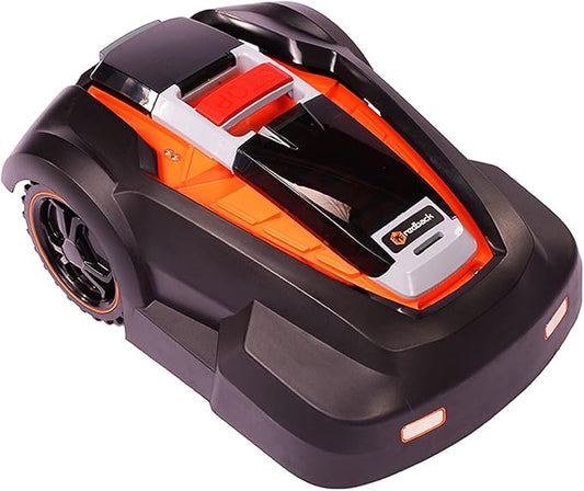 Robot Lawn Mower, Mows Up to 1/4 Acre, Updated 2025 Programming, Adjustable Cutting Height, Self Installation Kit Included, 50% Slope, Low Noise (65dBA) and Rain Sensor
