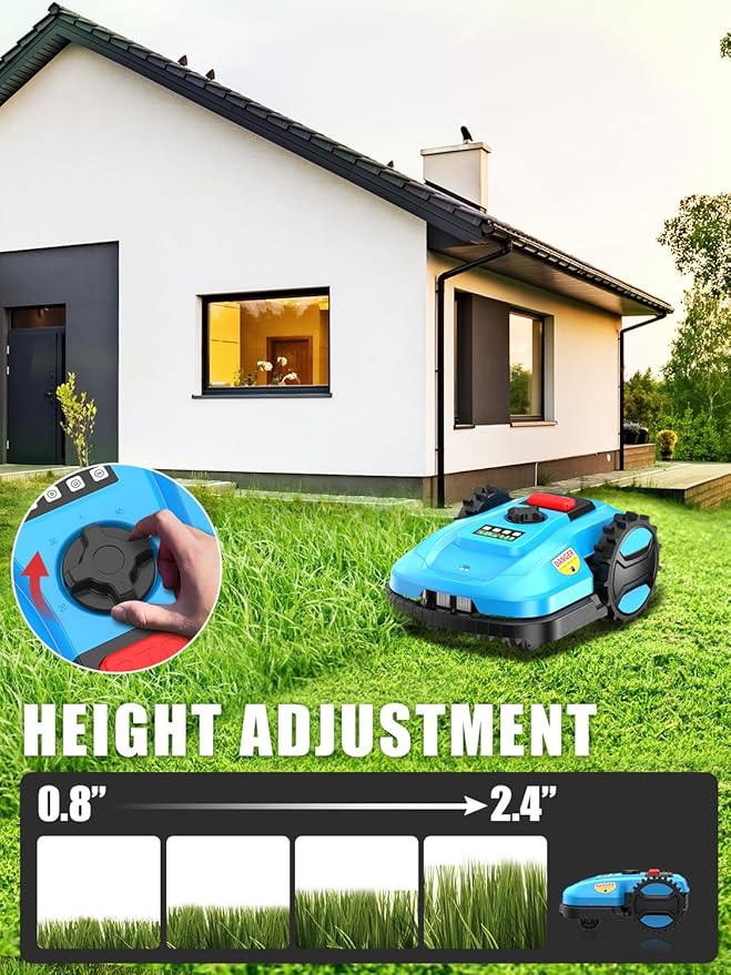 Robotic Lawn Mower 1/2 Acre/21,000 Sq.Ft, Automatic Lawnmower for Lawn 47% Slope, Cut Height 0.8"-2.4", APP Control, 100 Mins Runtime