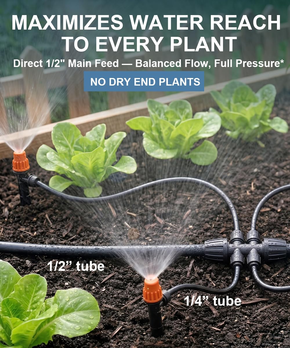 50FT Main Tube 1 (Drip 55 Nozzles+ 50FT Main&197FT 1/4'' tube)