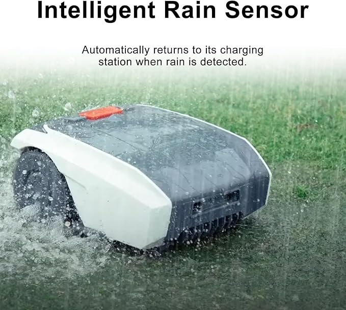 Robot Lawn Mower, Automatic Robot Mower, Self-Charging APP Connected Mowing Robot, Maximum 1500m Lawn Area