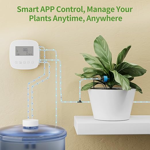 Automatic Drip Irrigation System with Timer, for 20 Potted Plants, Indoor Outdoor Watering Kit for Garden, Raised Beds & Greenhouse/Works with Alexa