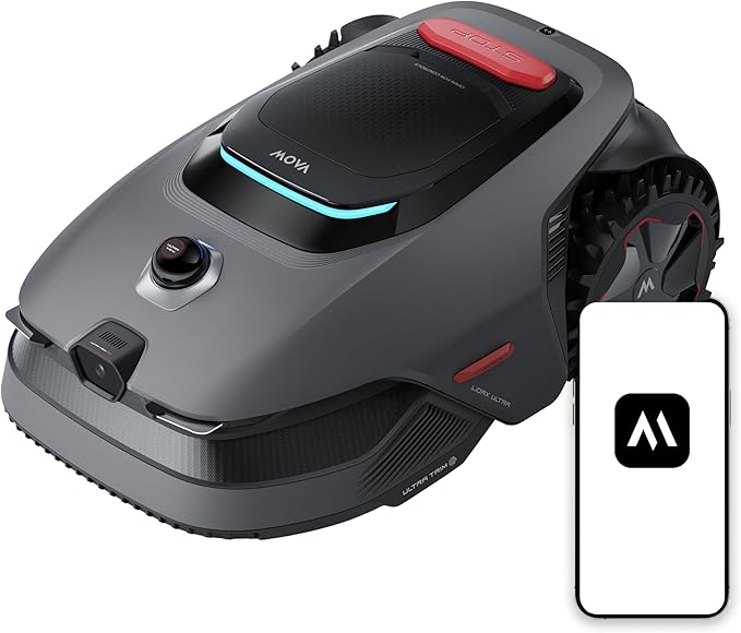 MOVA LiDAX Ultra 2000 Robot Lawn Mower with 4G for 0.5 Acre, No Wire No RTK+360° 3D LiDAR+AI Vision Auto Mapping, Zero-Edge Cutting, Cut Height 1.2"-3.9", 45% Slope, 150 Mowing Zones, Anti-Theft