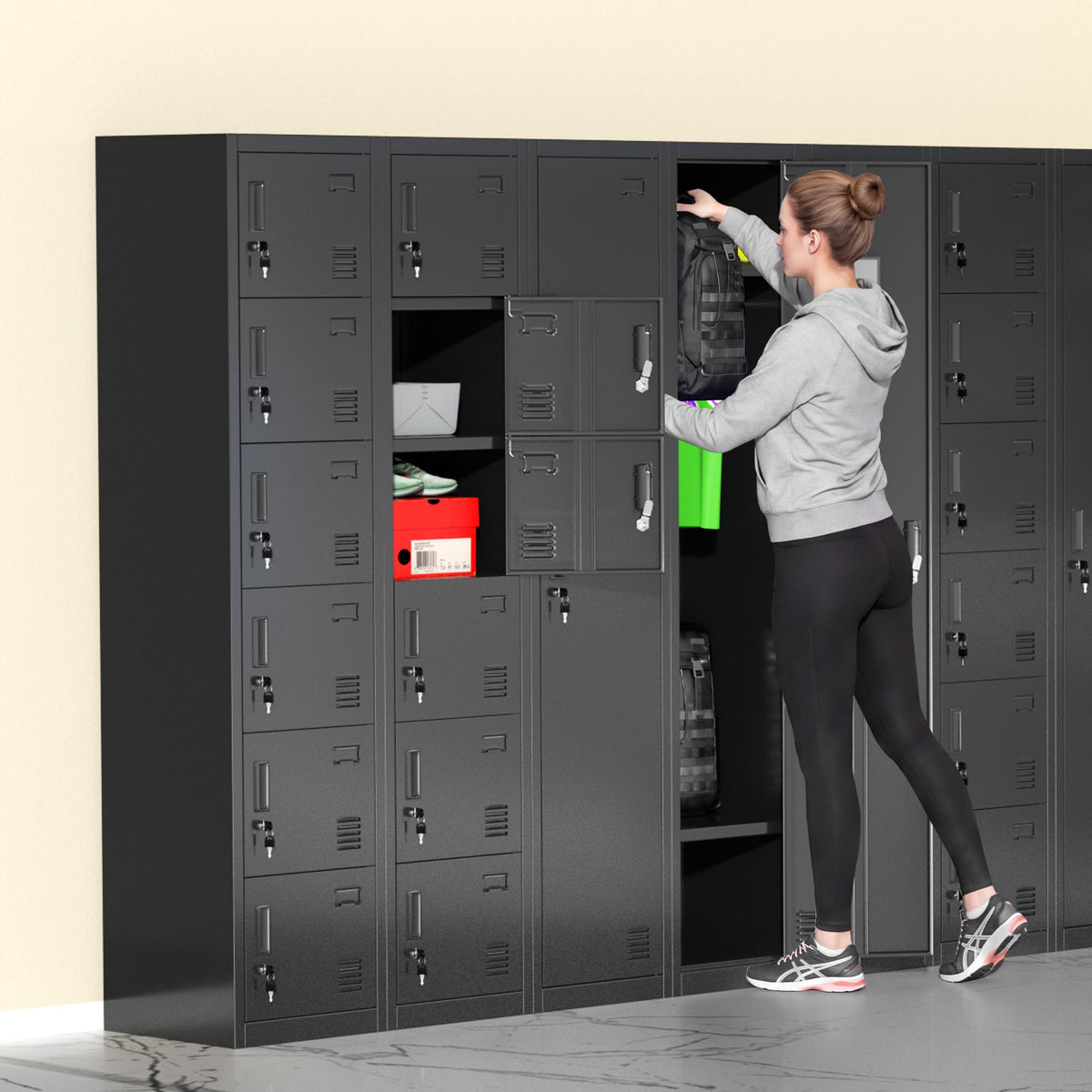 Employees Lockers (Black / 6 Doors)