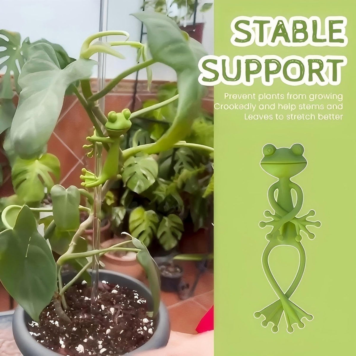 Frog Plant Stand for Potted Plants & Vines - Sturdy Gardening Clips with Cute Frog Design, Indoor/Outdoor Plant Stand Accessories - Multipurpose Garden Decor Clips for Flower Pots (2pc)