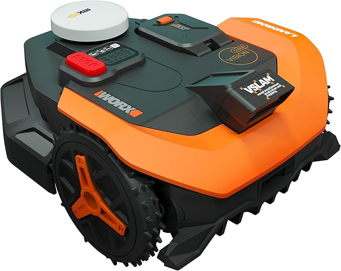 WORX Landroid Vision Cloud Robot Lawn Mower, No Perimeter Wire Robot Mower for 1/2 Acre, AI Obstacle Avoidance + RTK Cloud Navigation, Auto Mapping, App Control, WR320