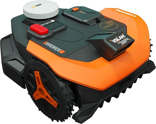 WORX Landroid Vision Cloud Robot Lawn Mower, No Perimeter Wire Robot Mower for 1/2 Acre, AI Obstacle Avoidance + RTK Cloud Navigation, Auto Mapping, App Control, WR320