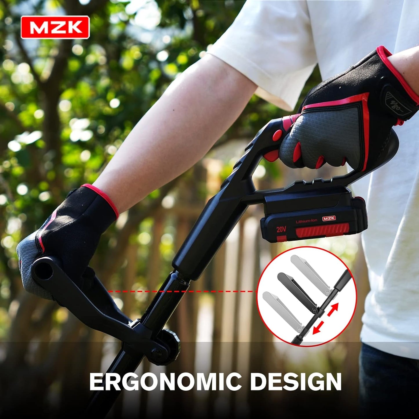 MZK 20V Cordless Tiller Cultivator with Steel Tines,8-inch Wide Battery Powered Garden Cultivator, 360RPM Electric Tiller for Lawn/Gardening/Soil Cultivation(2AH Battery&Charger Included),TC08D01