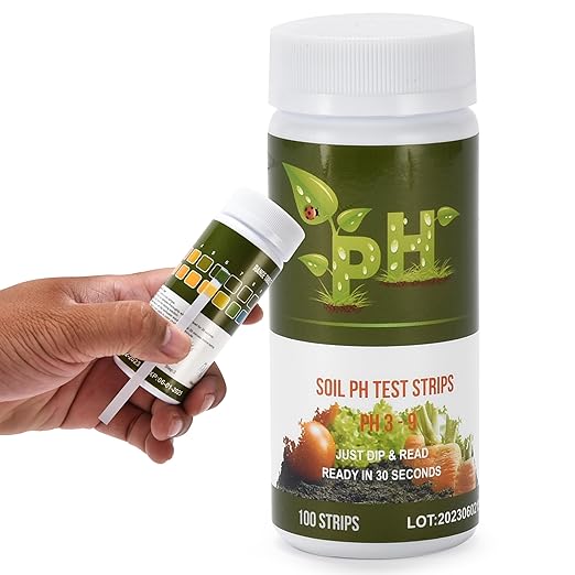 Window Garden 100 Strip Soil pH Test Kit - Complete pH Test Checker - Professional Tester for Accurate Results in Gardens, Lawns, Grass, and Vegetable - Essential Gardening Tool