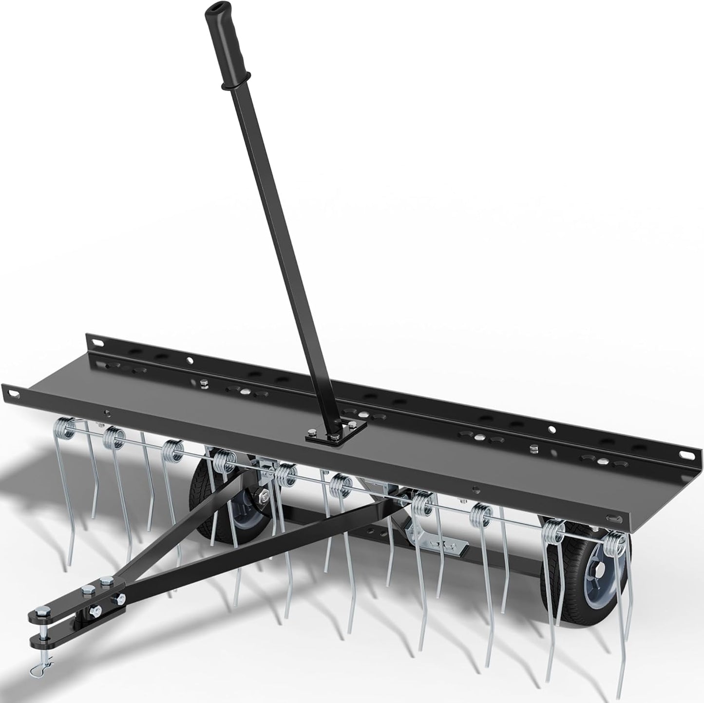 YITAMOTOR 40" Dethatcher Tow Behind Lawn rake Lawn Sweeper,Black