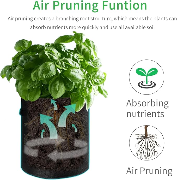 JJGoo 4 Pack Potato Grow Bags 10 Gallon with Flap, Heavy Duty Fabric with Handle and Harvest Window, Non-Woven Planter Pot Plant Garden Bags to Grow Vegetables Tomato, Dark Grey