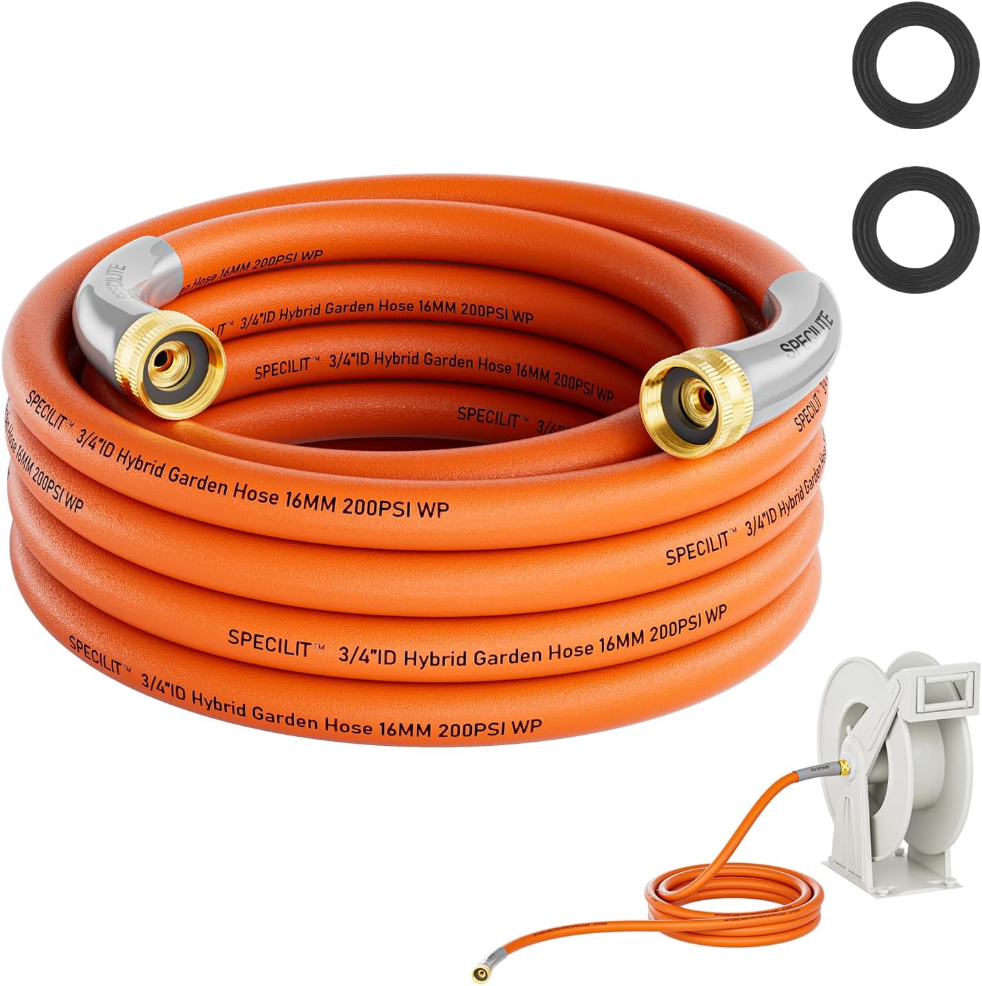 Garden Water Hose 20 ft x 3/4 in with Female to Female Connector, Small Leader Hose for Hose Reel, Heavy Duty, Flexible & Lightweight, Water Pipe, Outdoor Water Hose Extension Adapter