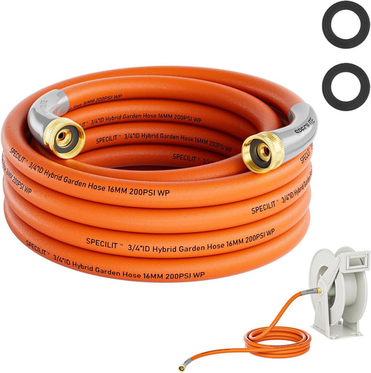 Garden Water Hose 20 ft x 3/4 in with Female to Female Connector, Small Leader Hose for Hose Reel, Heavy Duty, Flexible & Lightweight, Water Pipe, Outdoor Water Hose Extension Adapter