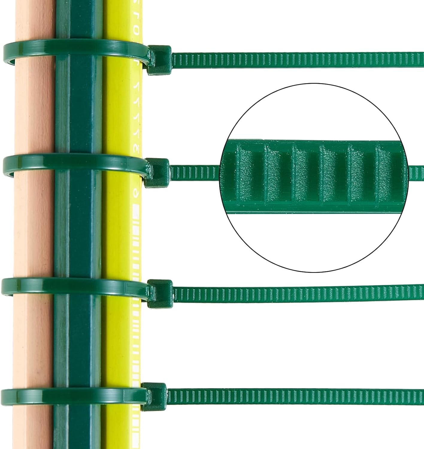 8 inch 3mm Dark Green Nylon Garden Cable Zip Ties Self Locking Cable Ties Twist Ties, Multi-Purpose Cable Tie(100 Pcs)