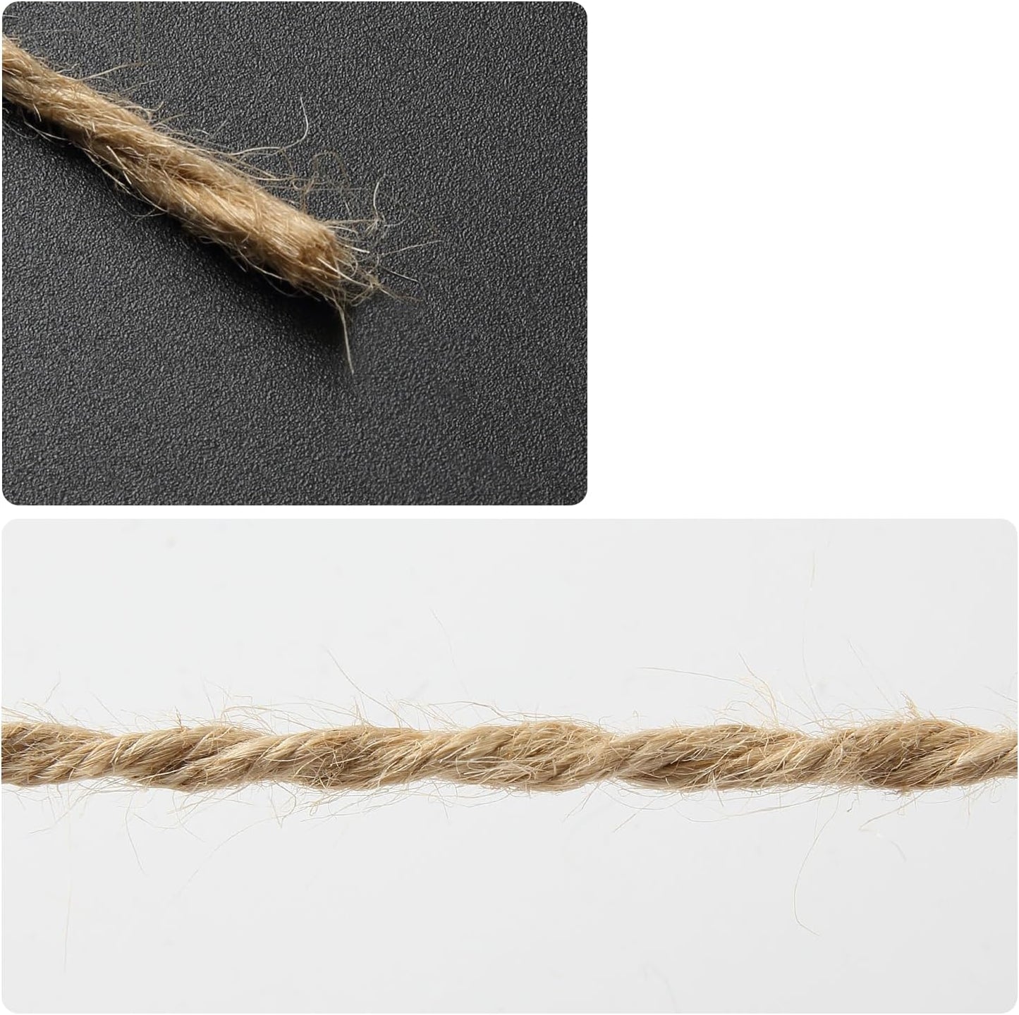 1/8 in (3mm) x 328 ft (100Meter) Natural Sisal Hemp Rope Heavy Duty Thick Twine for Cat Scratcher Post Tree, Garden, Binding, Crafts Packing Material
