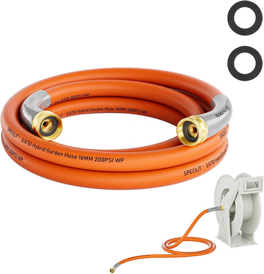 Garden Water Hose 10 ft x 3/4 in with Female to Female Connector, Small Leader Hose for Hose Reel, Heavy Duty, Flexible & Lightweight, Water Pipe, Outdoor Water Hose Extension Adapter