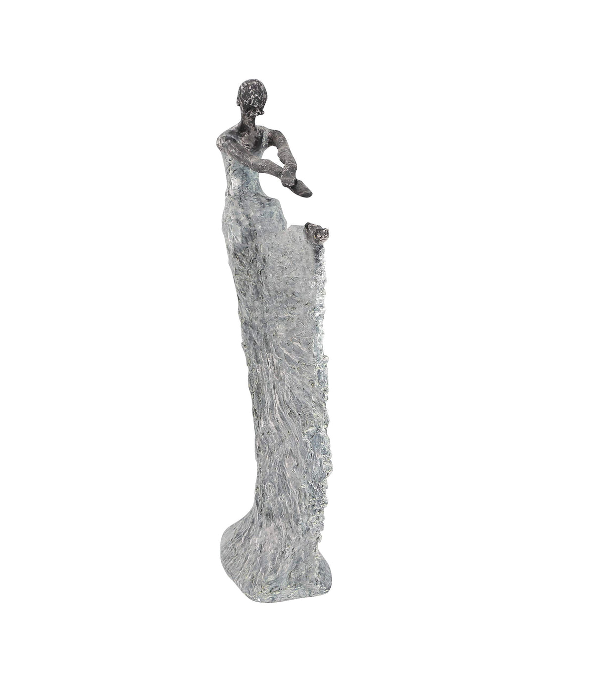 Polystone Dancer Decorative Sculpture Home Decor Statue (Gray / 12" x 3" x 16")