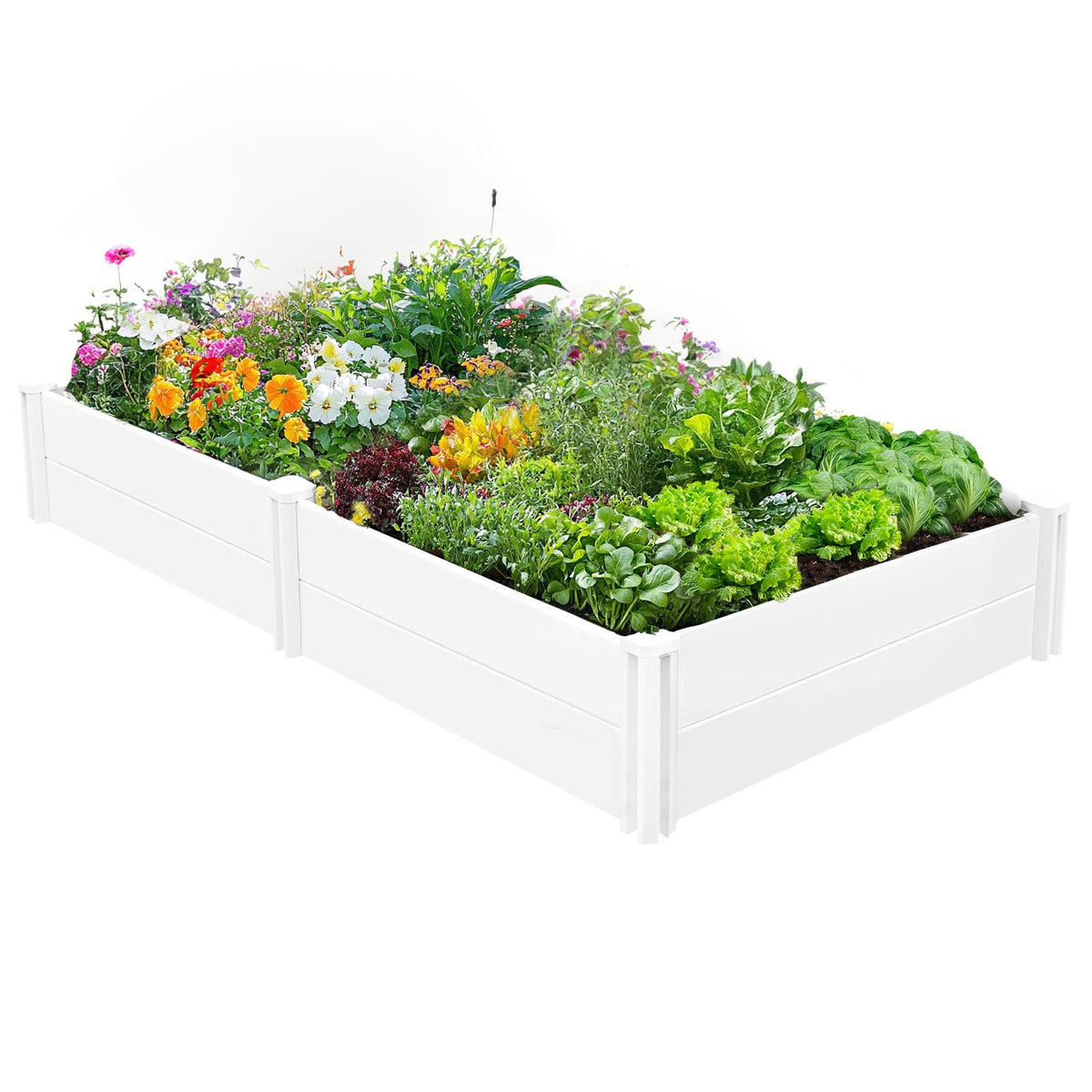 8x4x1ft Vinyl Raised Garden Bed (White / 8x4x1FT)