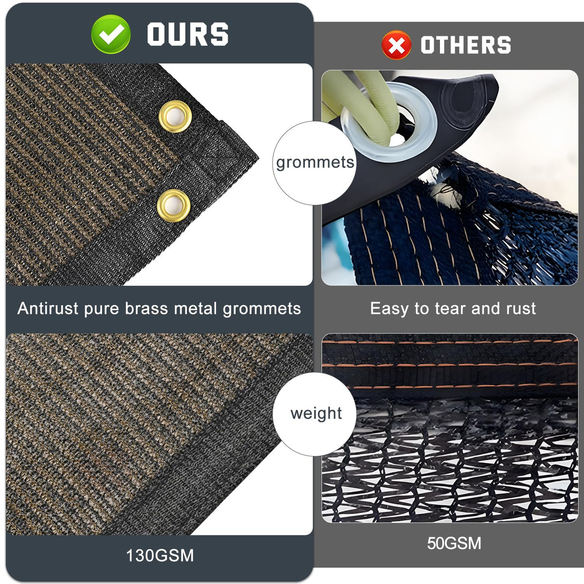 90% Sun Shade Cloth (Brown 90% Shading Rate / 8ftx12ft)