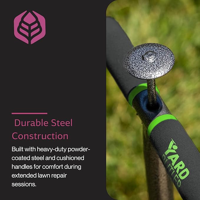 Yard Butler Sod Plugger - DIY Lawn Repair Tool - Stand Up Sod Plugger with Long Handle - Versatile Foot Bar - Easy Plug Ejection - Rust Resistant Sod Plugger - Powder Coated Steel Tool