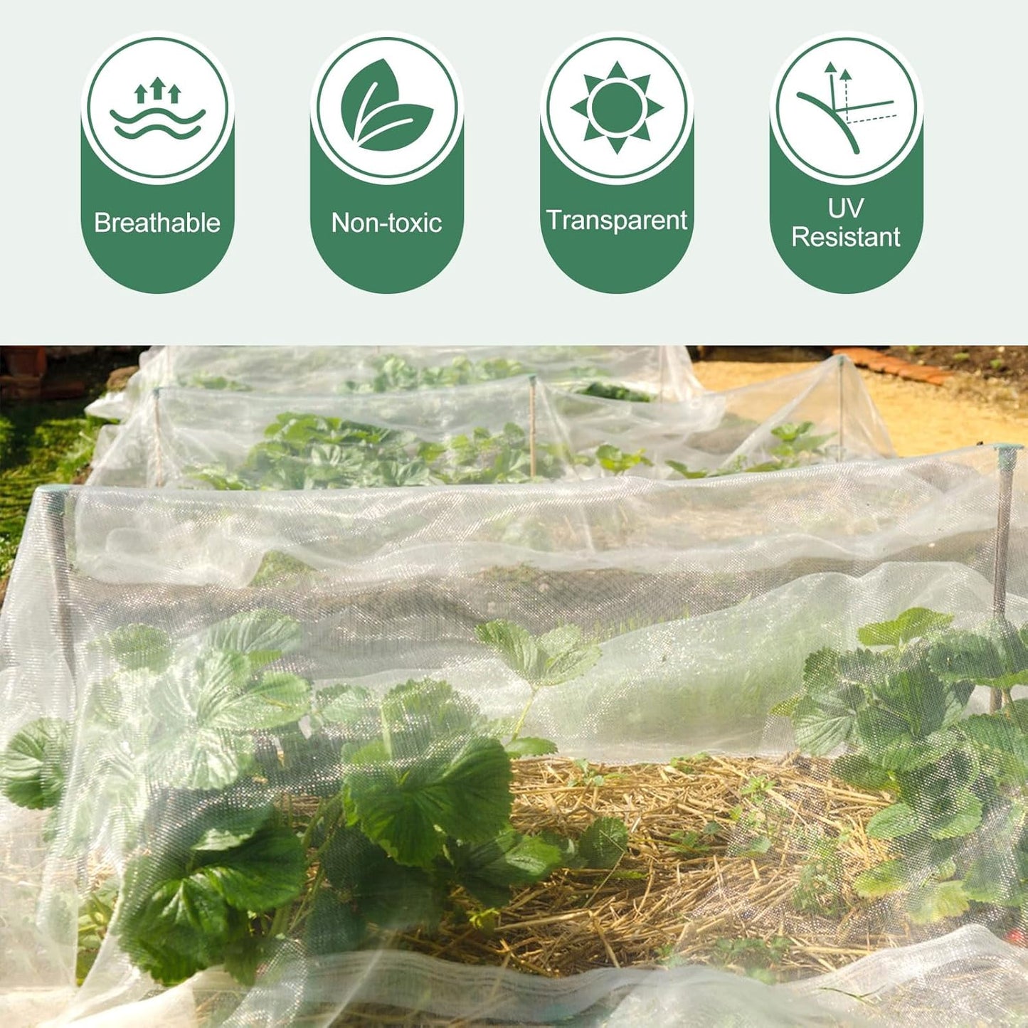 Garden Netting Pest Barrier 10X33FT Ultra Fine Garden Neting Plant Cover Garden Mesh Barrier Garden Netting for Raised Beds Insect Netting Mesh Cover Protection for Vegetable Flower Fruits Greenhouse