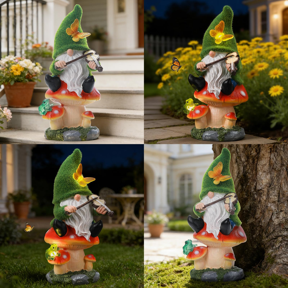 Solar Gnomes Garden Statue Decor for Mother's Father's Day (Greengnome)