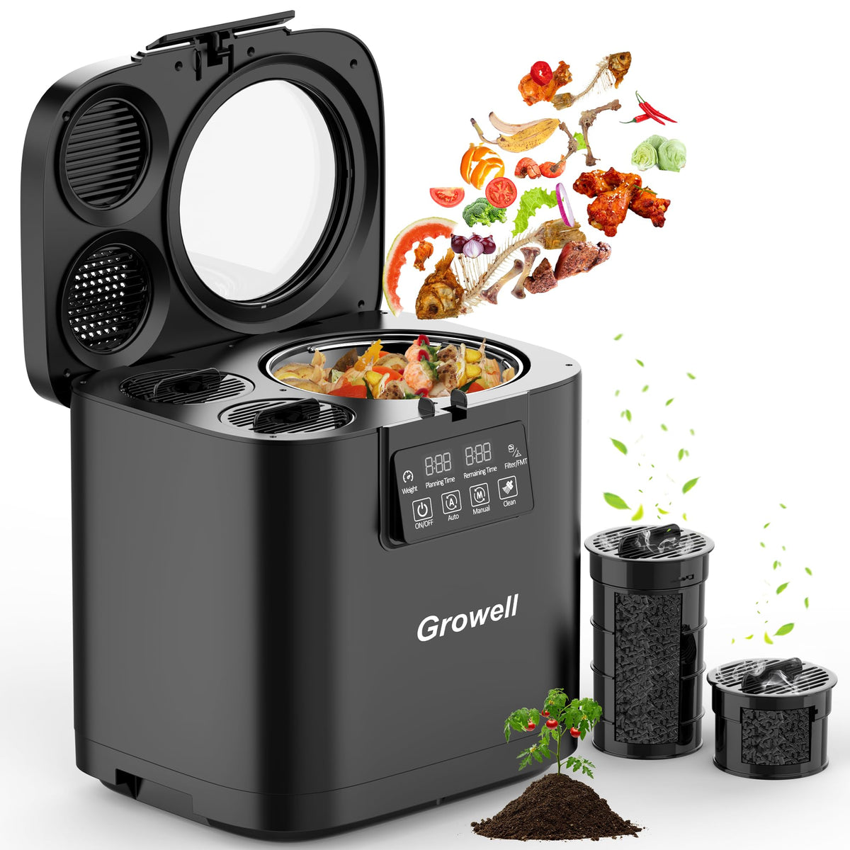 4L Electric Composter for Kitchen (Black)