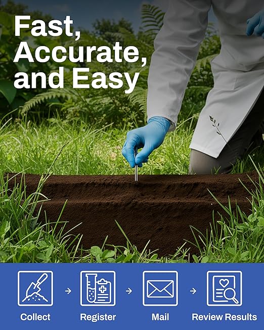 EarthWorks EW4H Soil Test Kit, Complete pH and Nutrient Lab Analysis, Mail-in Sample for Fast Results, Ideal for Garden, Lawn, Turf & Home Use, 1 Pack
