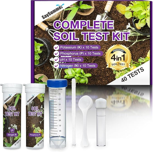 2026 New 4-in-1 Soil Test Kit - 40 Tests Professional Soil Testing Kit for pH, Nitrogen, Phosphorus & Potassium, Ideal for Gardening Flowers Vegetables Lawn Indoor & Outdoor Plants