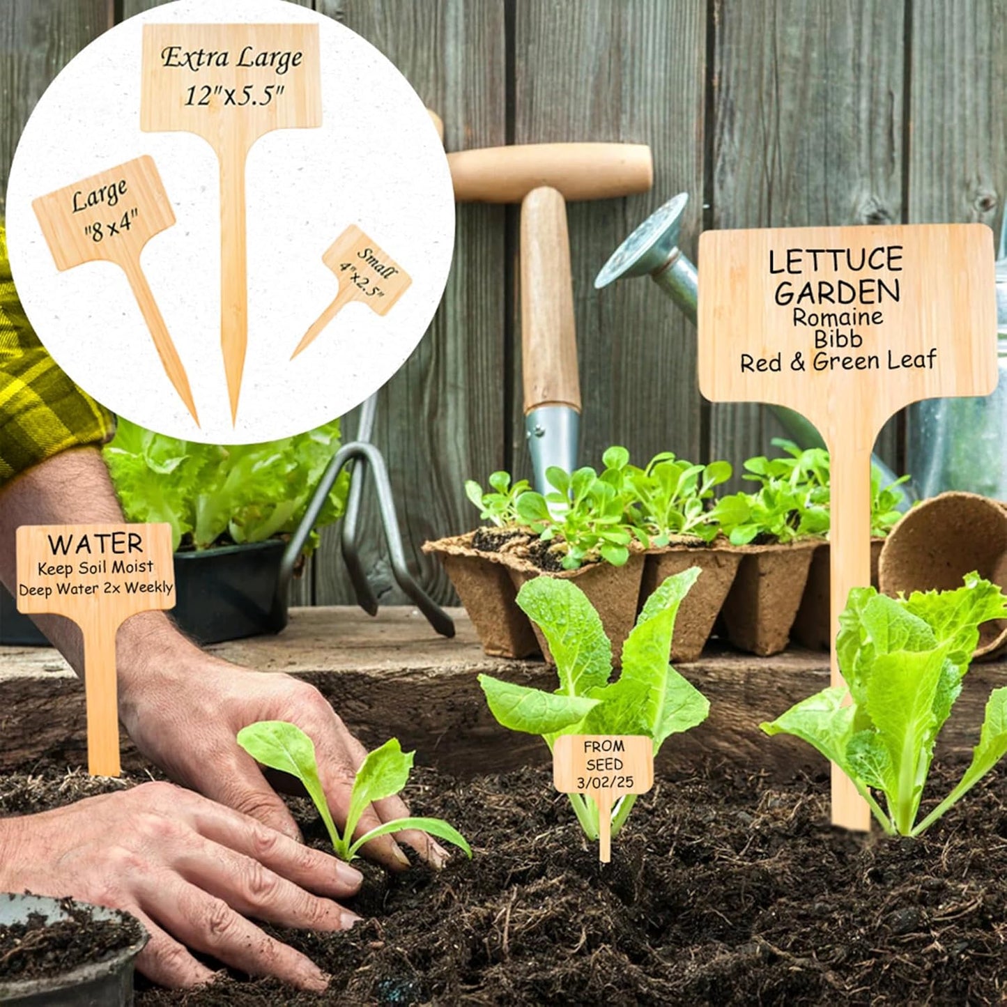 100 Pack 4.5 Inch Tall Plant Labels Garden Markers Plant Name Tags for Flowers, Herbs, Vegatables, Seeds, Bulbs Easy to See Writing Area with Full Size Marker
