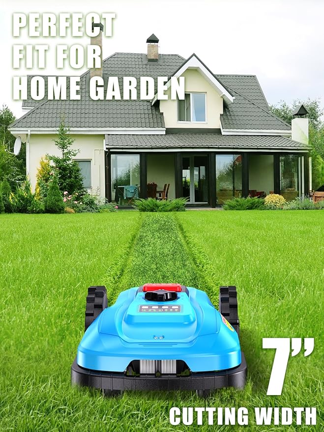 Robotic Lawn Mower 1/2 Acre/21,000 Sq.Ft, Automatic Lawnmower for Lawn 47% Slope, Cut Height 0.8"-2.4", APP Control, 100 Mins Runtime