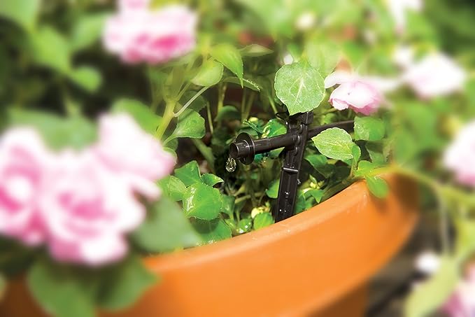 Rain Bird PATIOKIT Drip Irrigation Patio Watering Kit, Connects to Faucet, 1/4" Drip Tubing